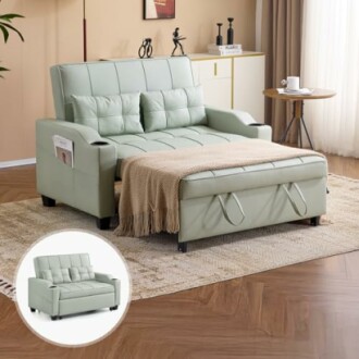 VINGLI Light Green Futon Sofa Bed