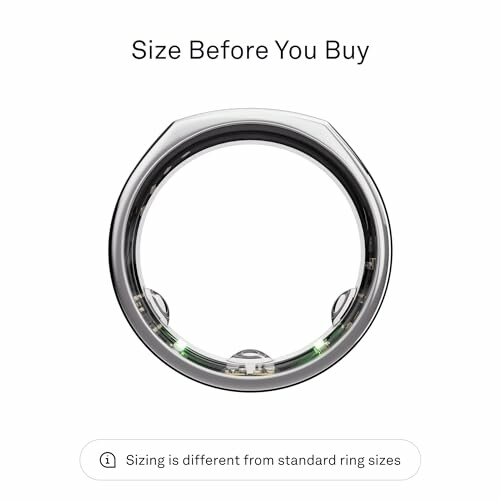 Smart ring sizer with sizing information.